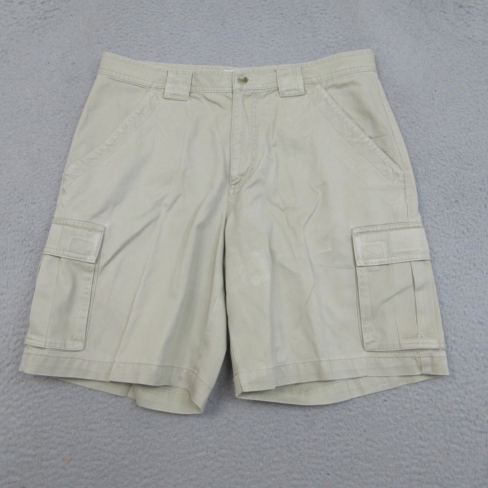 Vintage Columbia Sportswear Long Cargo Shorts‎ Mens 36 Khaki 100% Cotton Outdoor